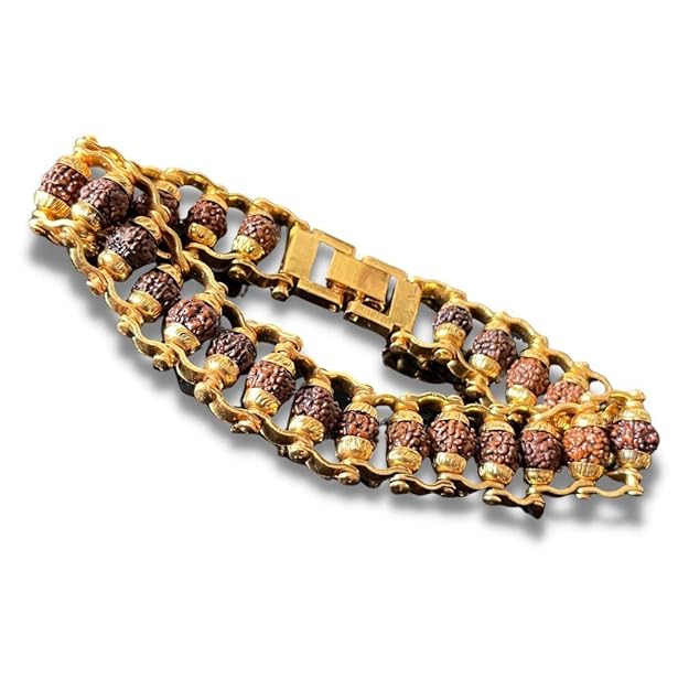 Gold Plated Modern Rudraksha Bracelet